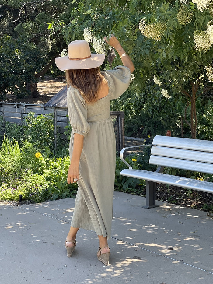 Khaki midi outlet dress