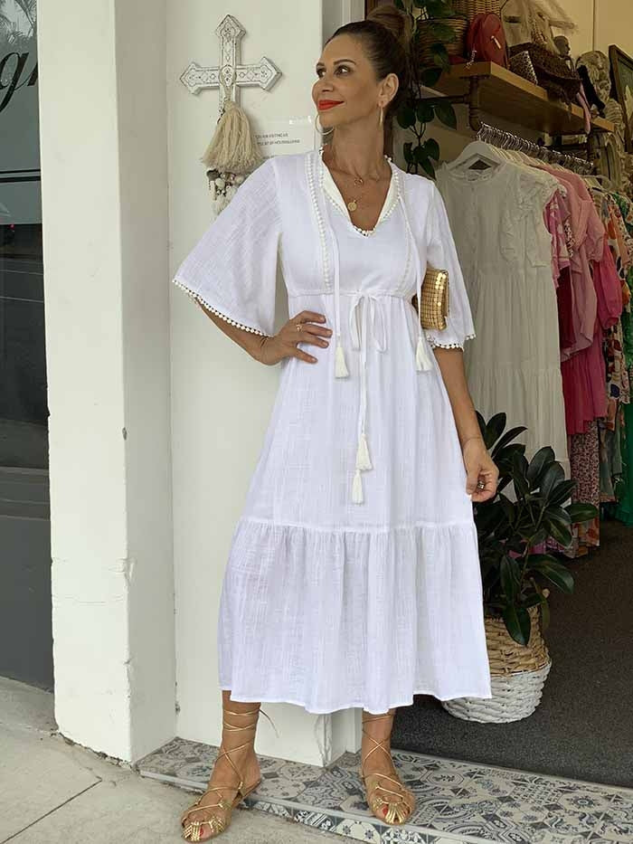 White boho dress store australia