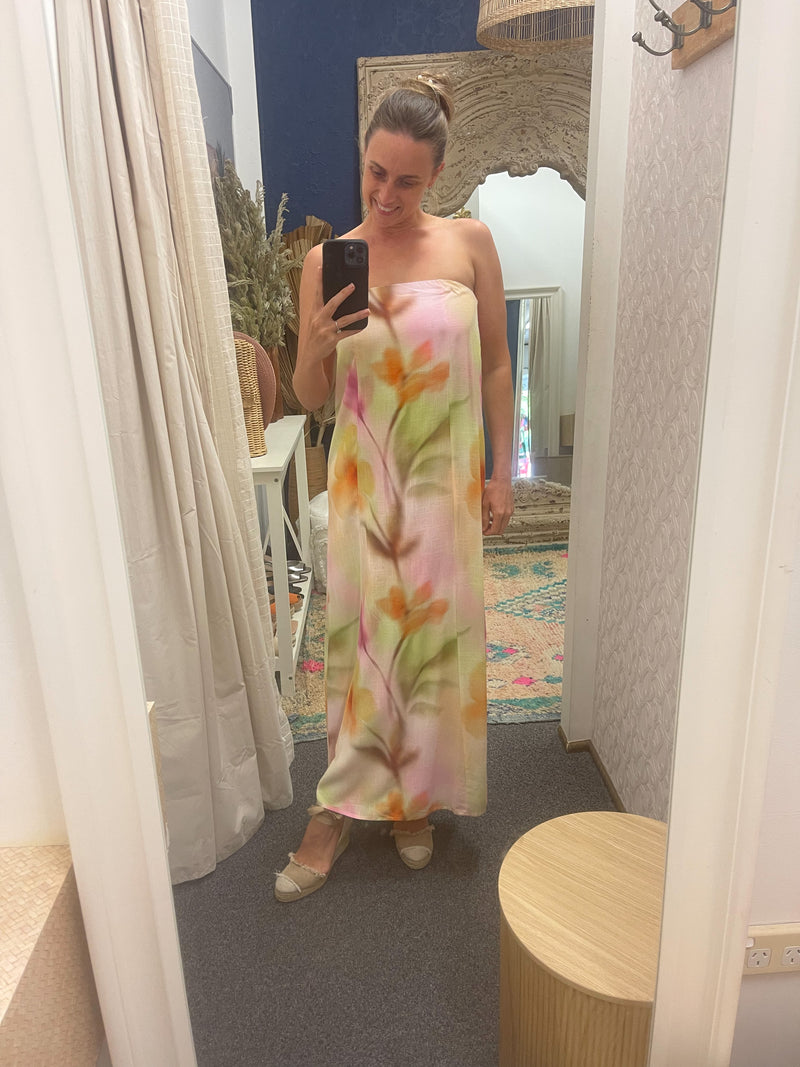 Bethany Floral Strapless Maxi