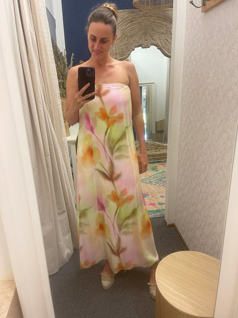 Bethany Floral Strapless Maxi