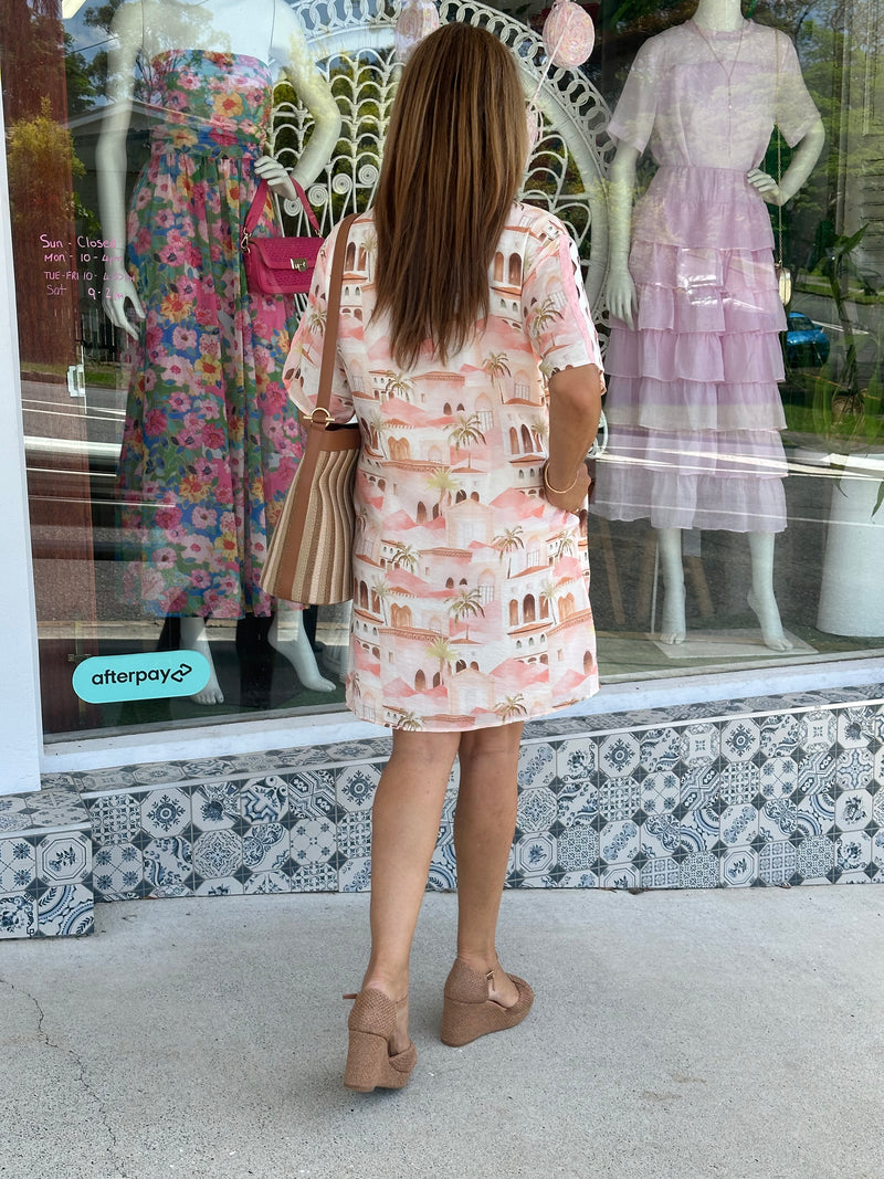 Pink Oasis Shirt Dress