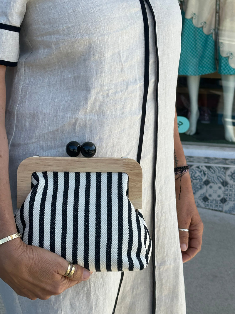 Neve Timber Stripe Clutch