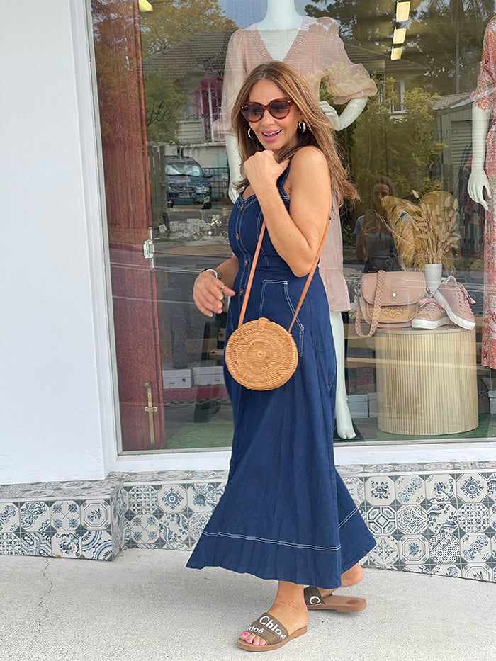 Sweetheart Denim Midi Dress