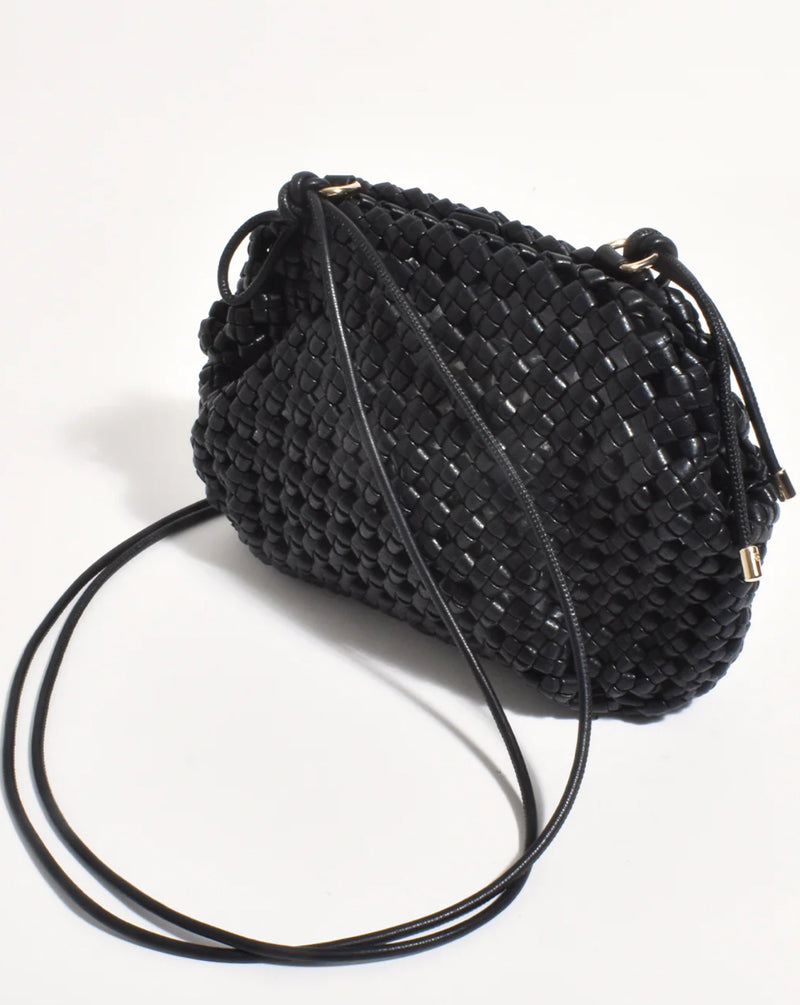 Celina Knotted Weave Bag - Black