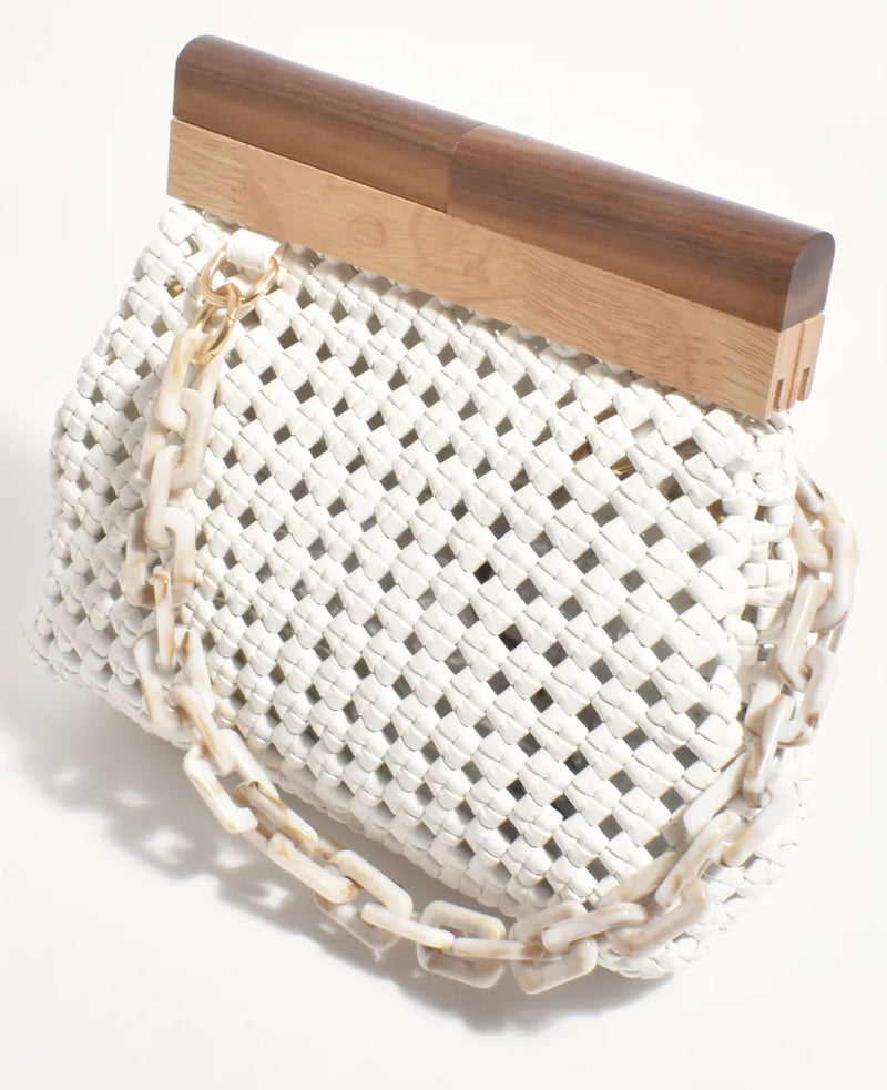 Emilie Knotted Weave Bag - White