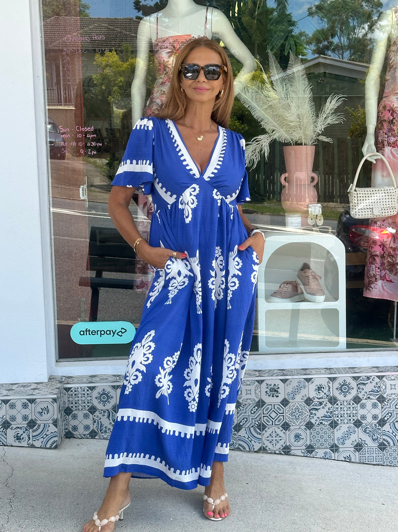 Celenea Blue Maxi Dress