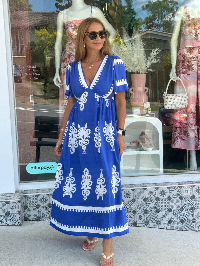 Celenea Blue Maxi Dress