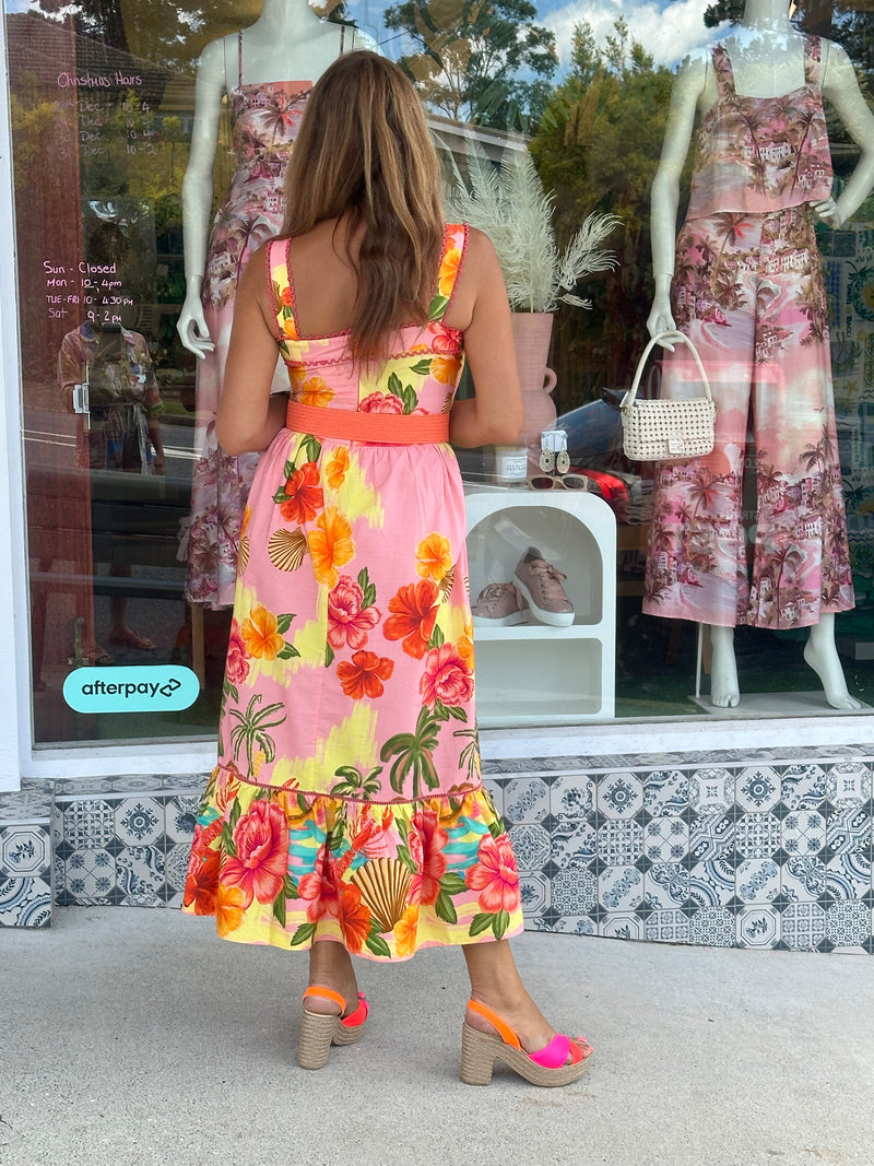 Tropicana Strappy Midi Dress