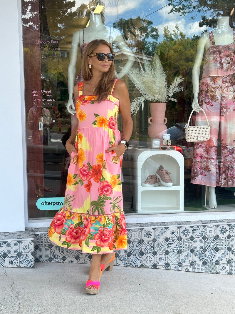 Tropicana Strappy Midi Dress