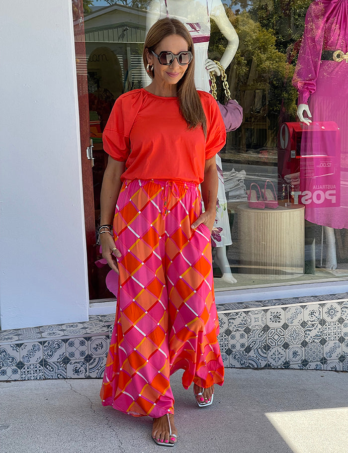 Nudara Pants - Pink and Orange