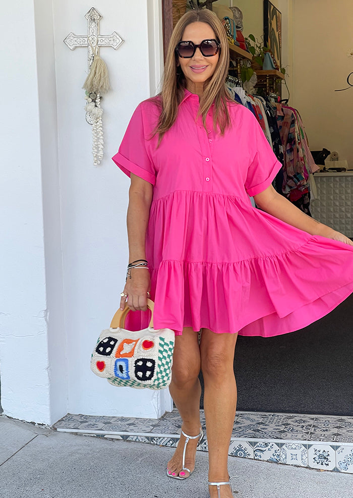 Billie Shirt Dress - Pink