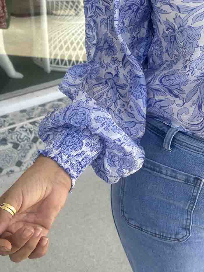 Blue Blossom Blouse