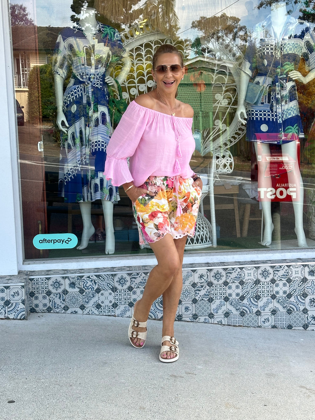 Candy Pink Off the Shoulder Top