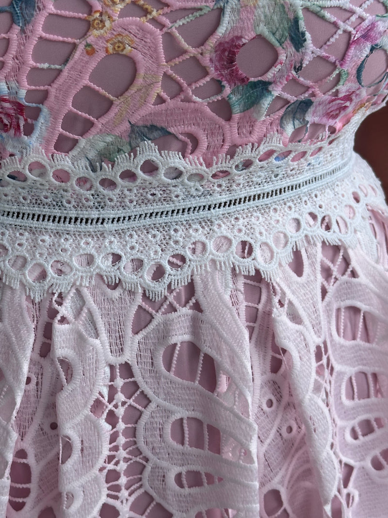 Celaina Pink Lace Dress