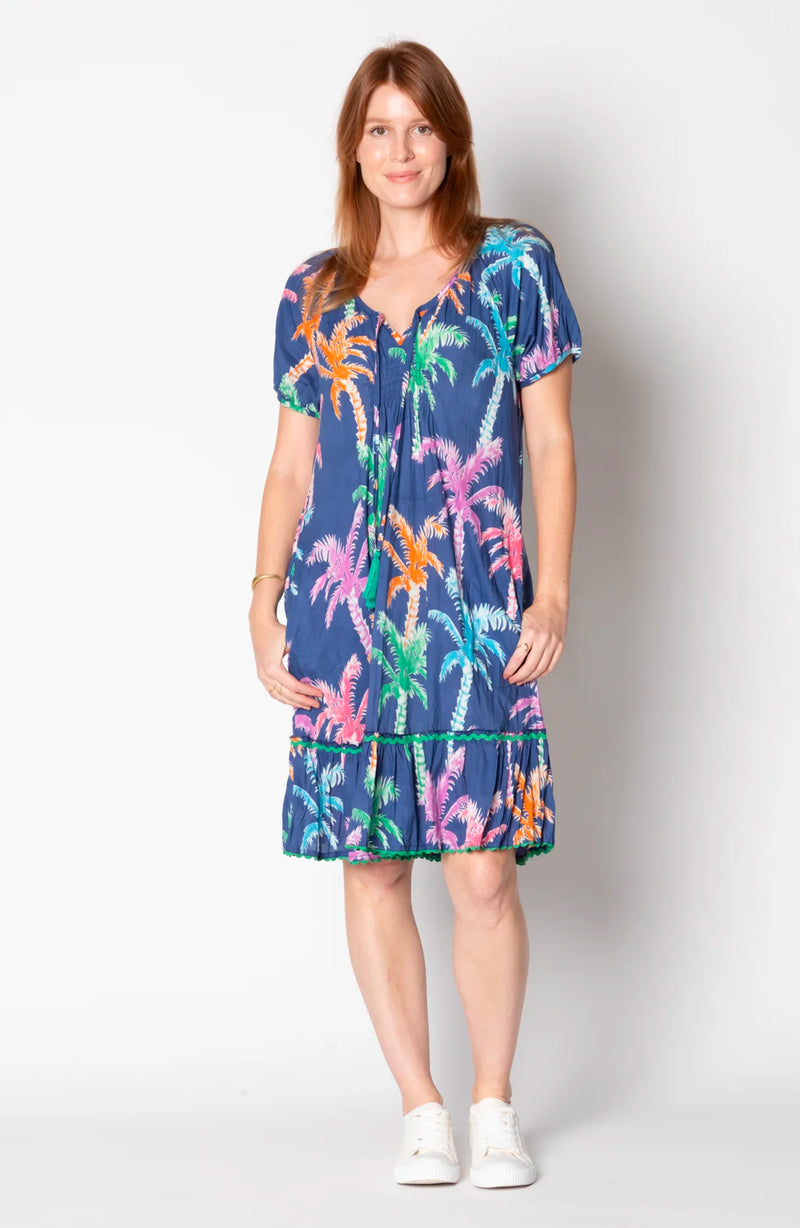 Leilani Shirred Dress - Navy