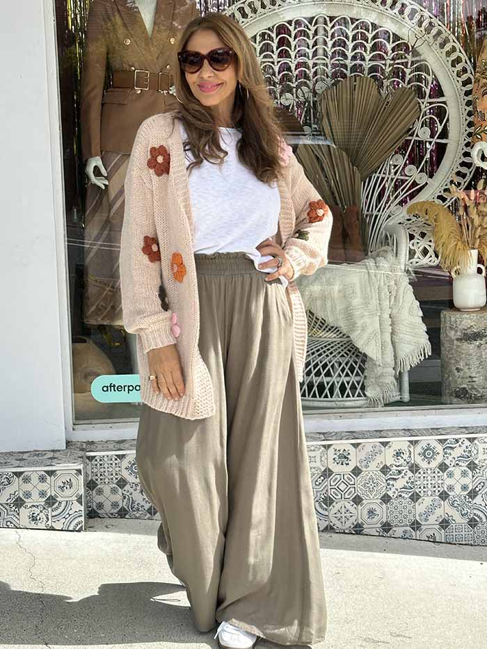 Khaki Wide Leg Culottes