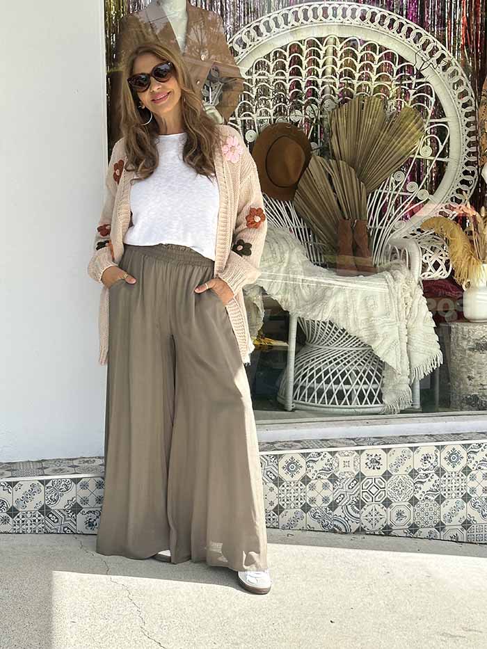 Khaki Wide Leg Culottes