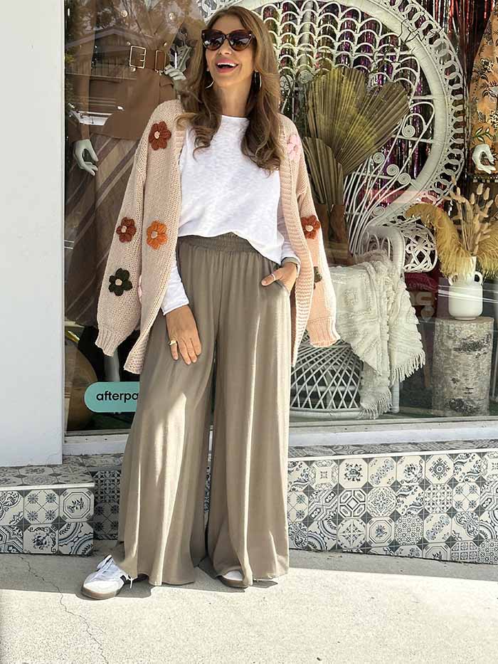 Khaki Wide Leg Culottes