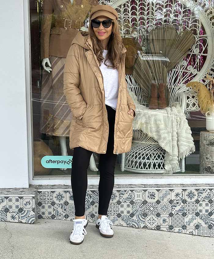 Caramel Longline Puffer Jacket