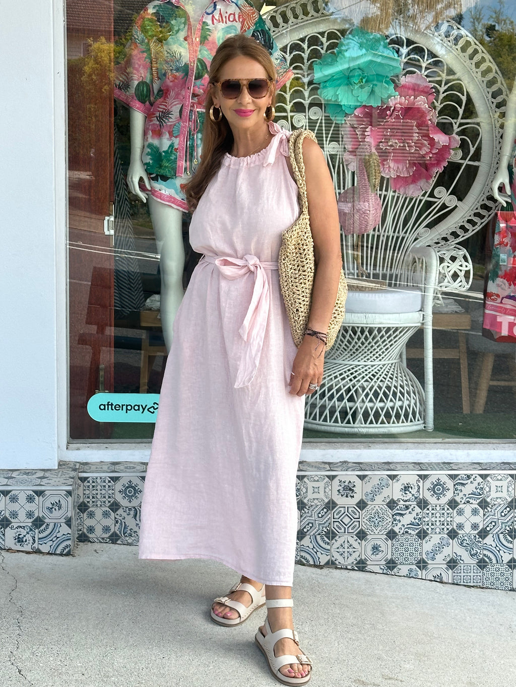 Papaverno Dress - Blush Linen