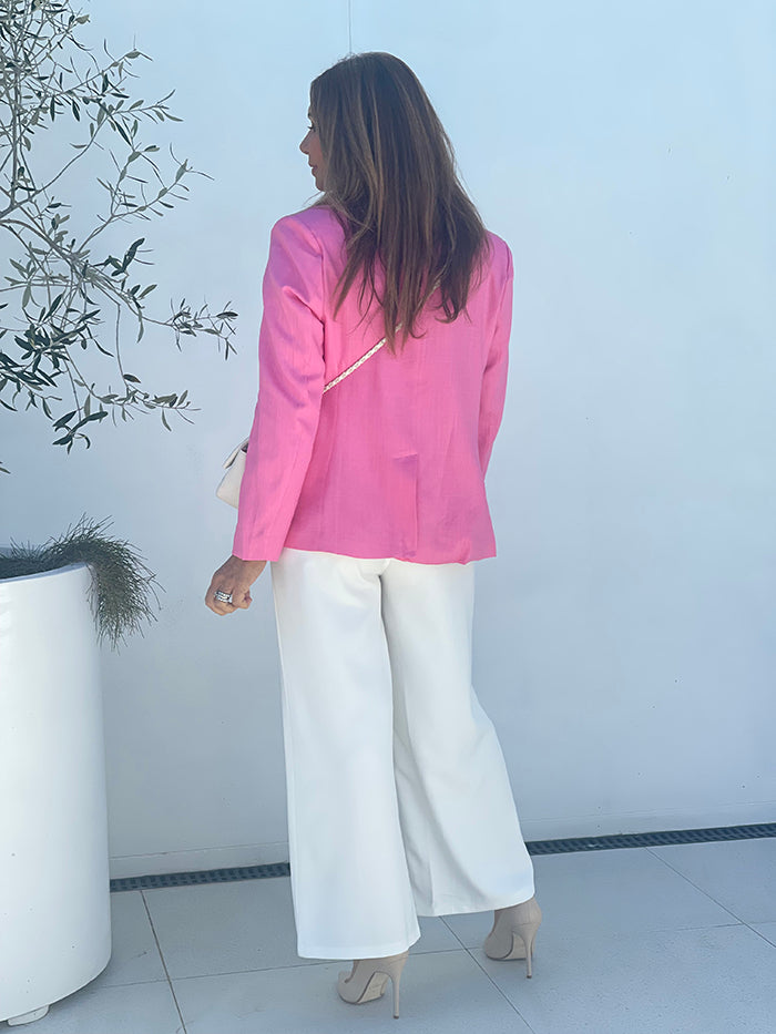 Pink Linen Blazer