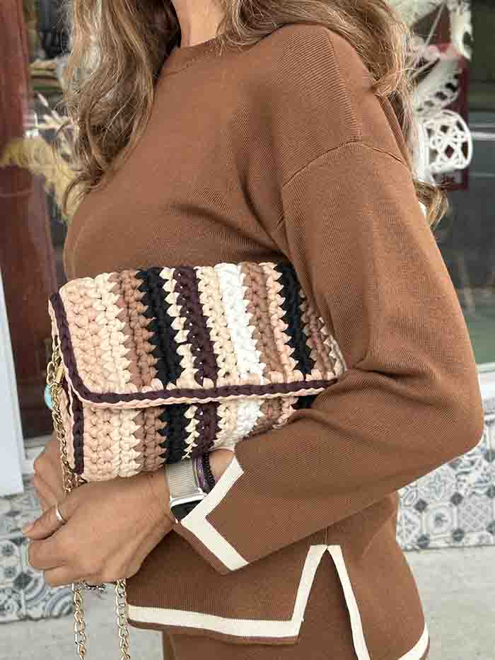 Mocha and Cream Knit Top