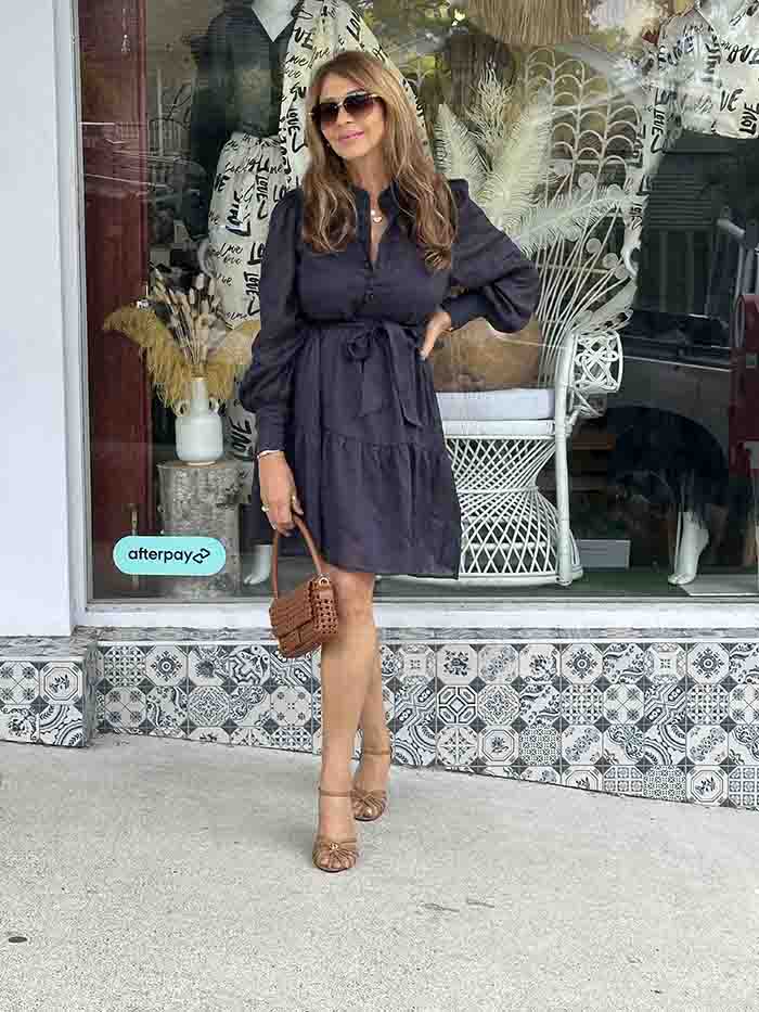 Celeste Long Sleeve Dress - Navy