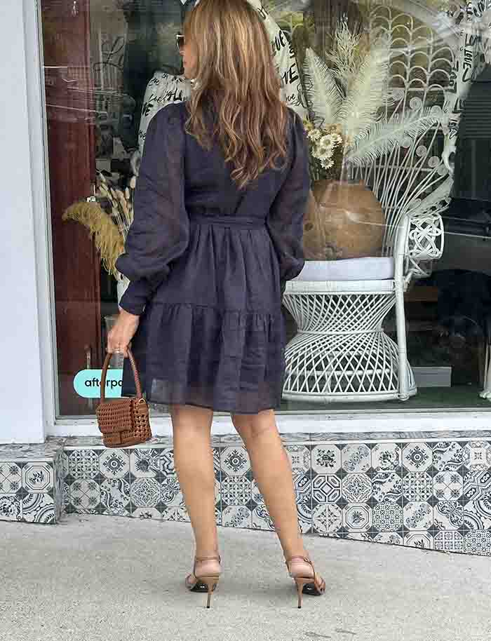 Celeste Long Sleeve Dress - Navy