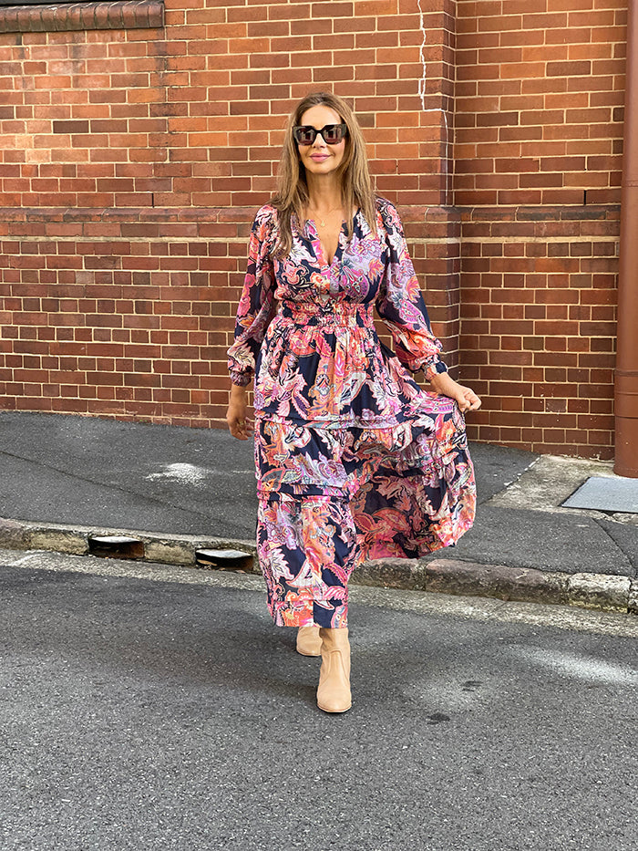 Eliana Long Sleeve Maxi Dress - Floral