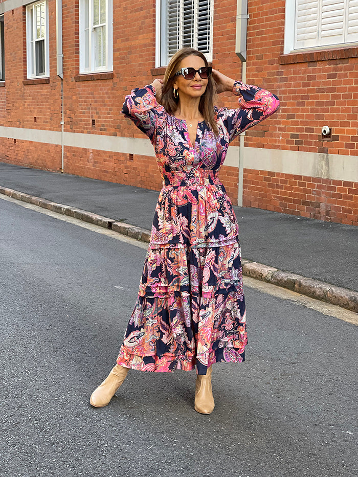 Eliana Long Sleeve Maxi Dress - Floral