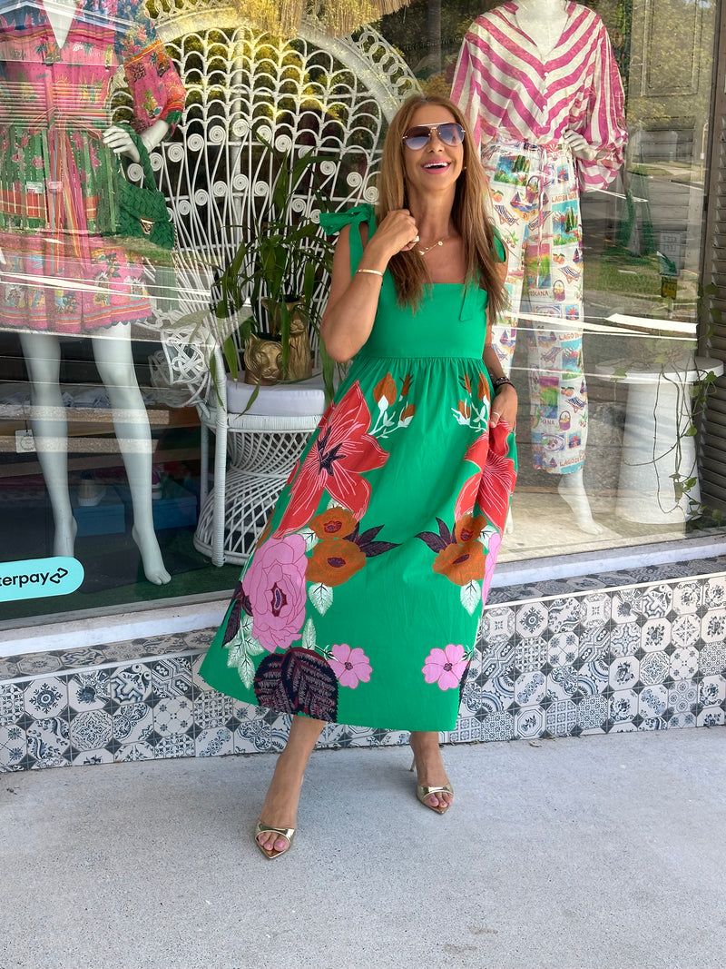 Paradise Green Tie Dress