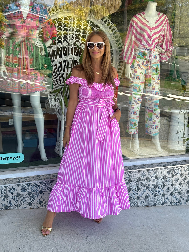 Maldives Ruffle Dress - Pink