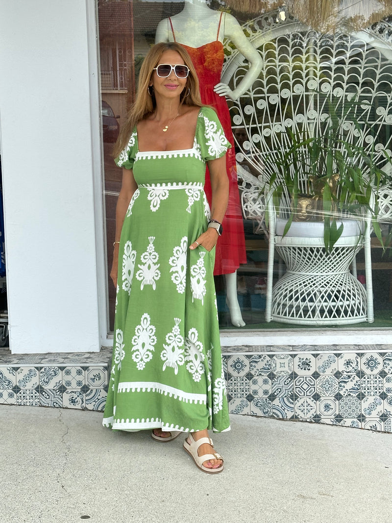 Celenea Green Maxi Dress