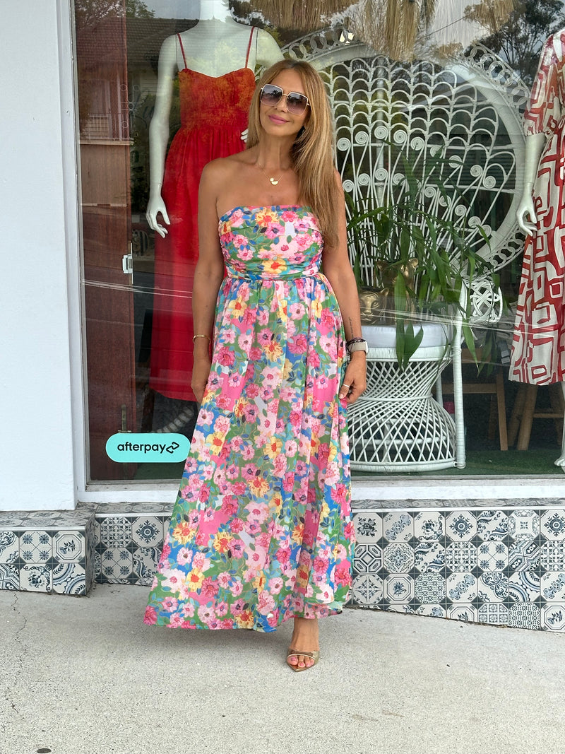 Floral Fantasy Strapless Dress