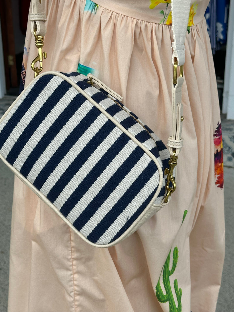 Canvas Stripe Camera Bag