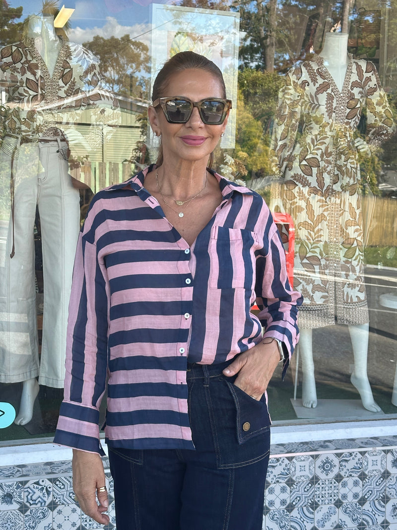 Faye Stripe Linen Shirt