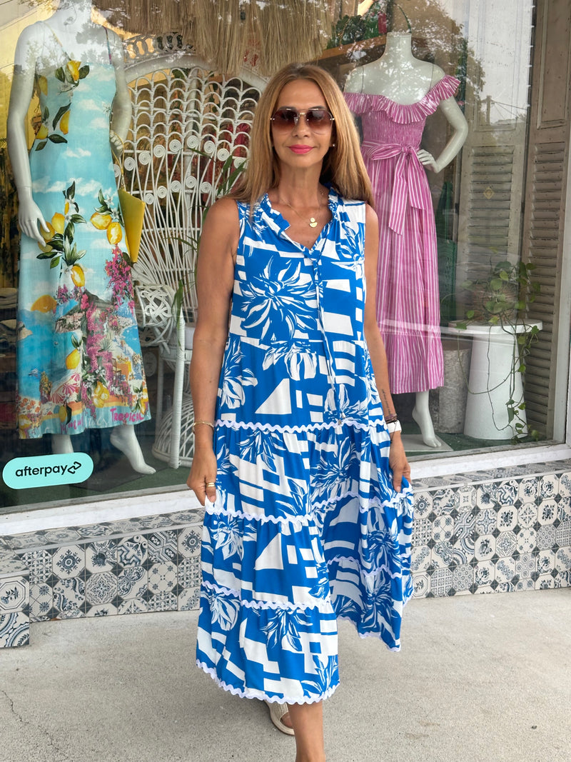 Blue Vacay Midi Dress