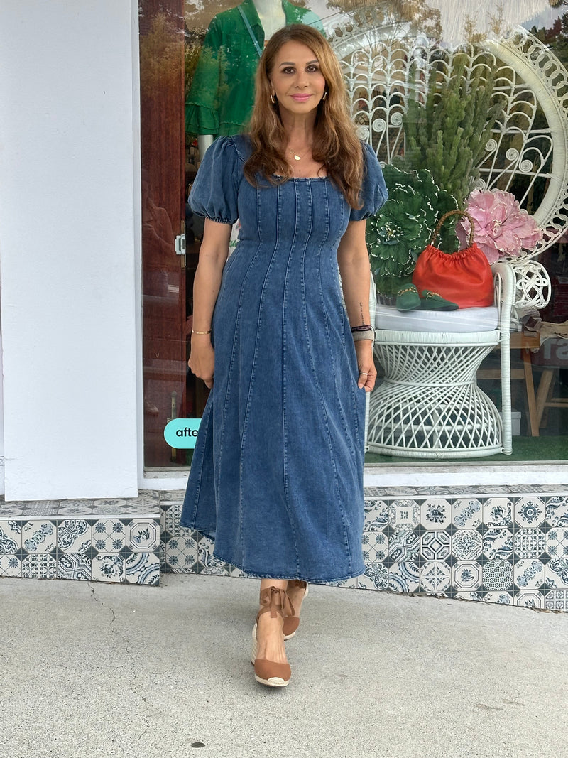 Allie Denim Dress - Acid Wash