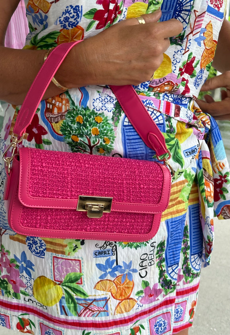 Hot Pink Tweed Bag