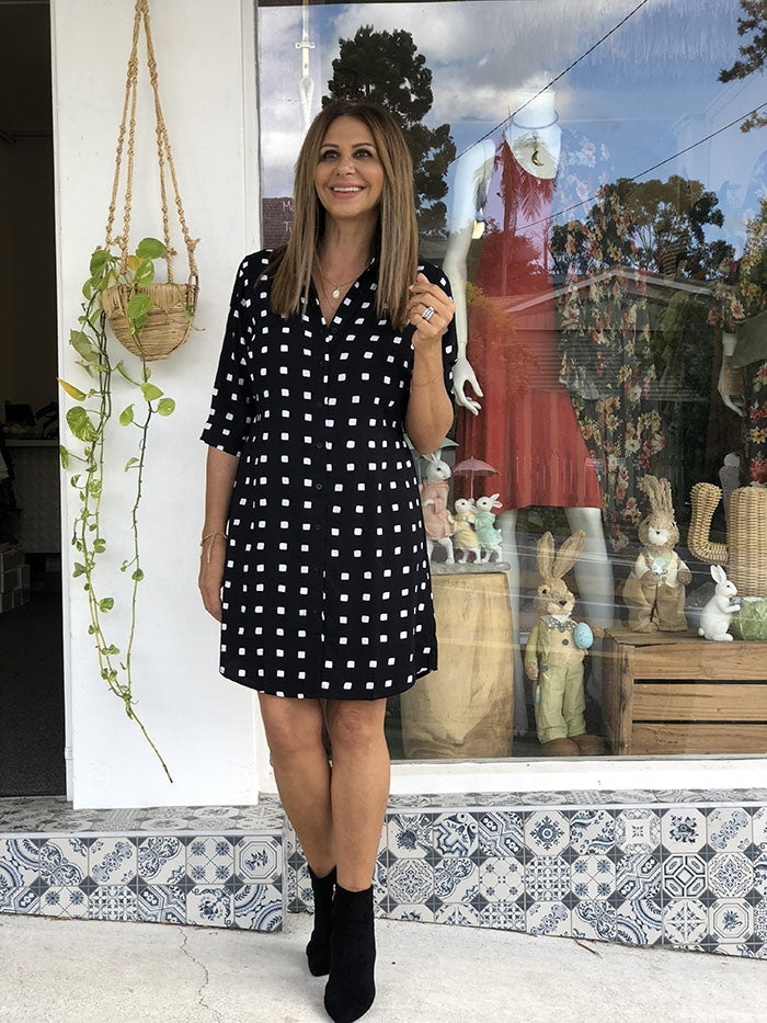 Tuscan Dress - Black and White