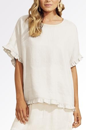 Majorca Frill Top - White