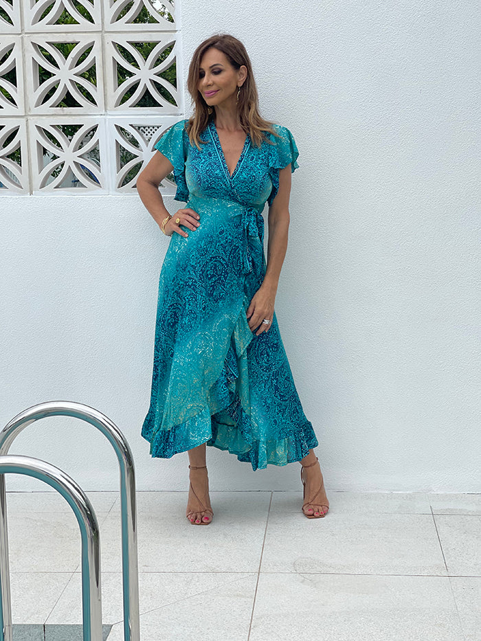 Aviea Wrap Dress - Blue