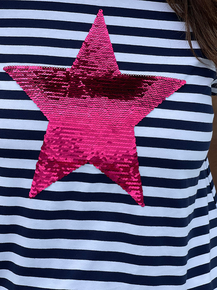 Navy Stripe Star Tee