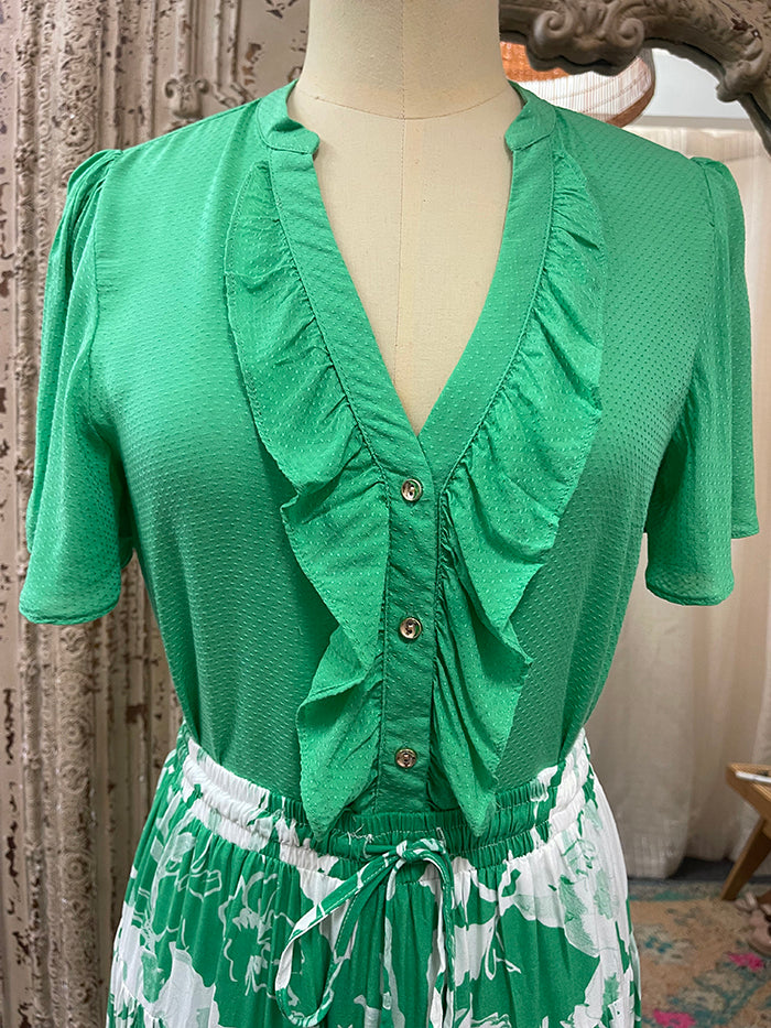 Riley Ruffle Top - Green