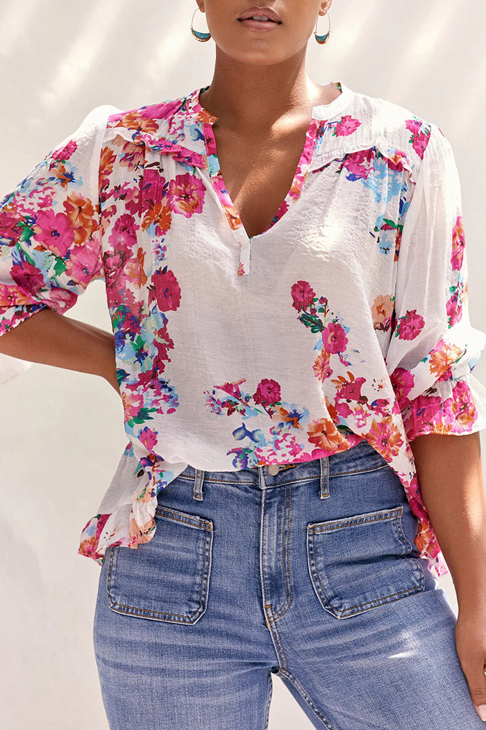 Frances Floral Frill Top