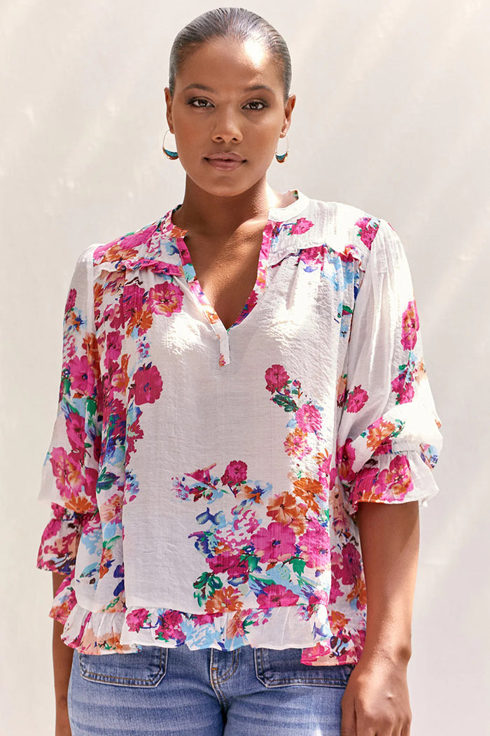 Frances Floral Frill Top