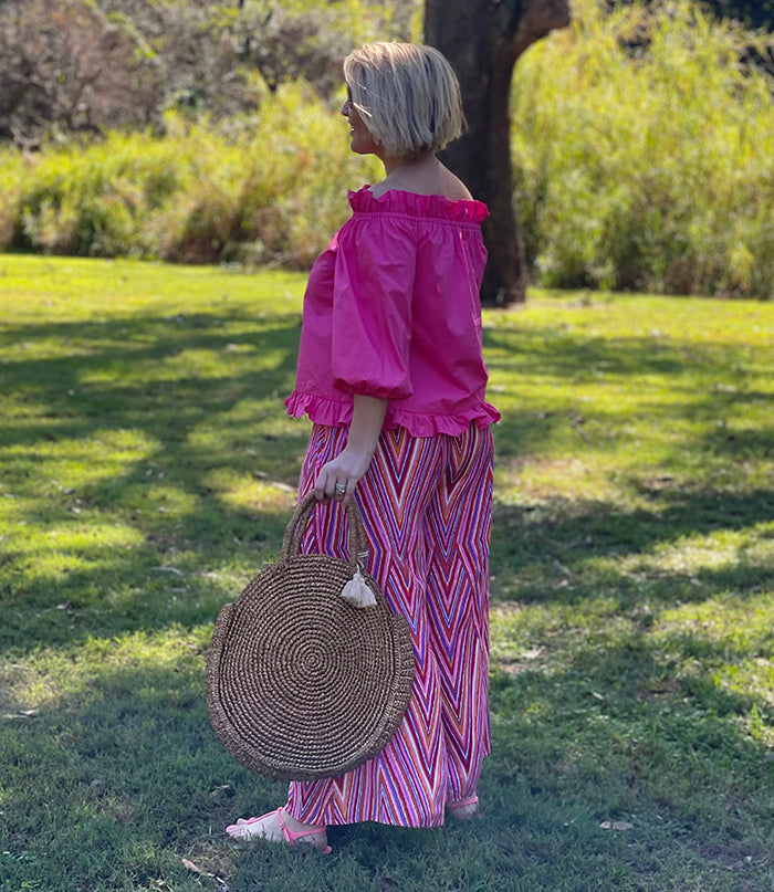 Helena Off the Shoulder Top - Pink