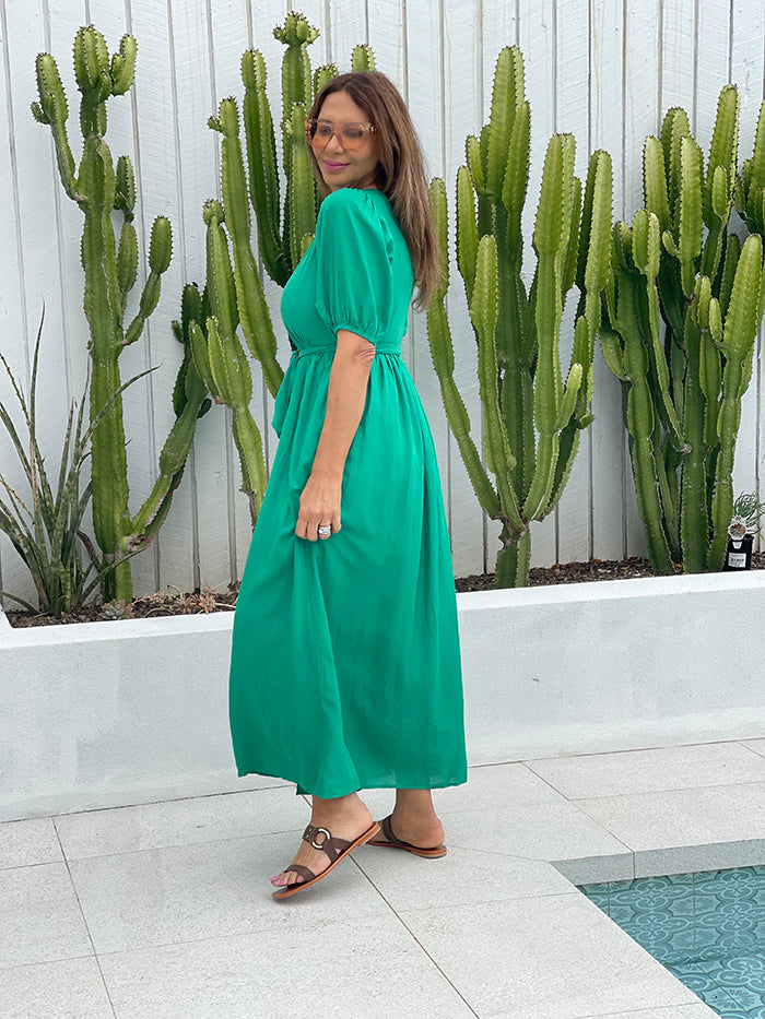 Oysho green hotsell satin dress