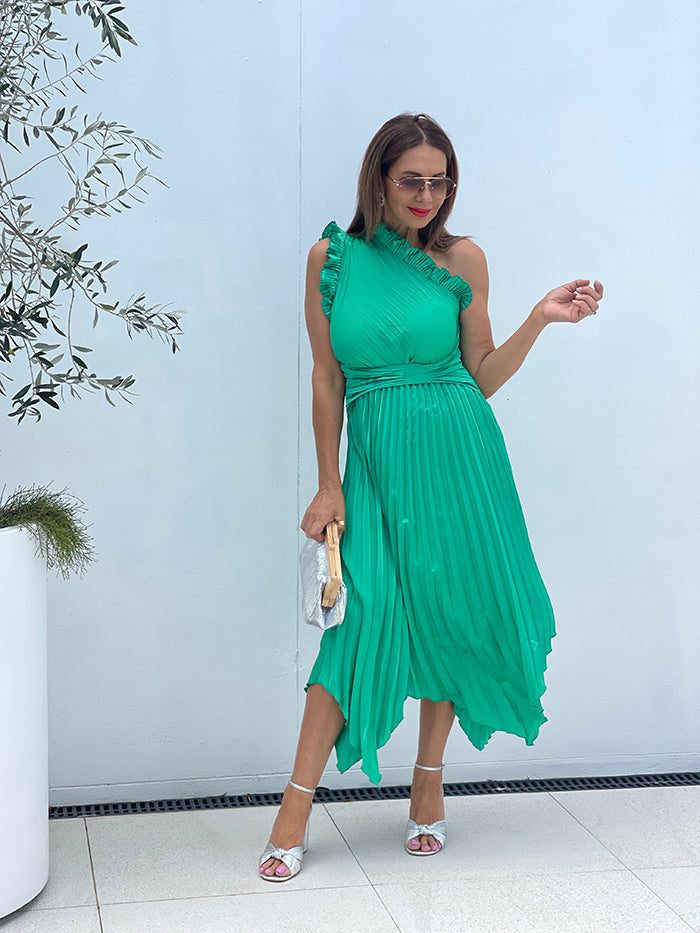 Taylor Pleated Dress - Green