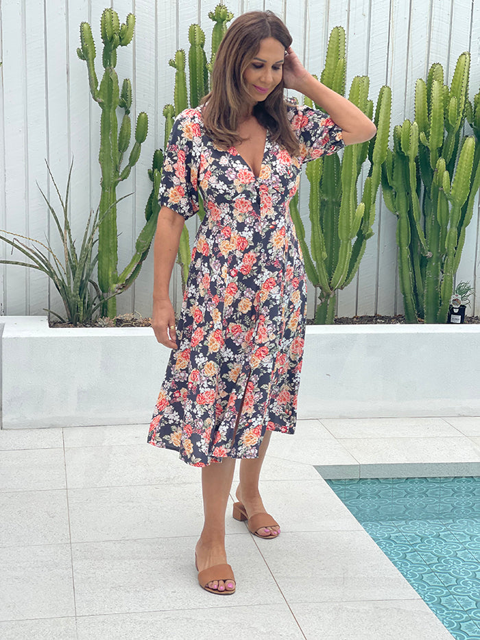 Shira Floral Midi Dress